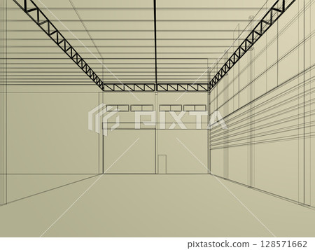 3d rendering of interior warehouse 128571662