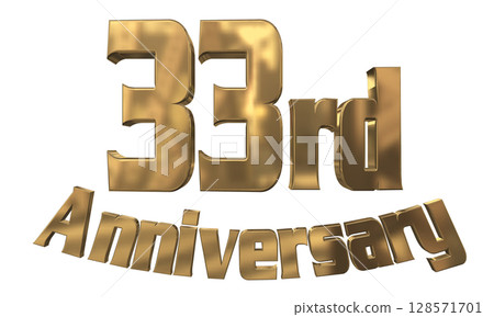 3DCG文字“33週年/33週年紀念馬克·斯帕克” 3DCG文字“33週年/33週年紀念馬克·斯帕克” 128571701