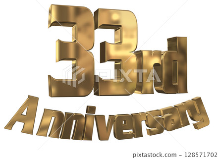 3DCG文字“33週年/33週年紀念馬克·斯帕克” 3DCG文字“33週年/33週年紀念馬克·斯帕克” 128571702