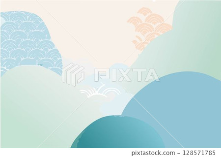 Pastel watercolor abstract Japanese style background 128571785