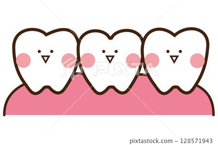Cute tooth character illustration 128571943