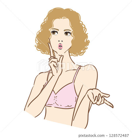 Fashion model style beautiful woman upper body Fashion model style beautiful woman upper body 128572487