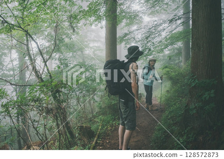 trekking, mountain climbing, backpacker 128572873