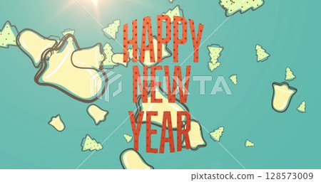 Image of happy new year text over blue background Image of happy new year text over blue background 128573009