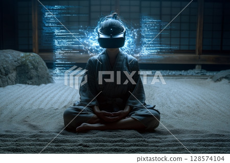 Virtual Reality Meditation in a Traditional Setting Blending Technology and Tranquility 128574104