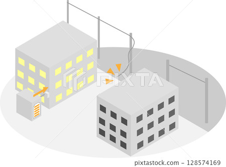 電力 BCP 措施的等距影像 電力 BCP 措施的等距影像 128574169