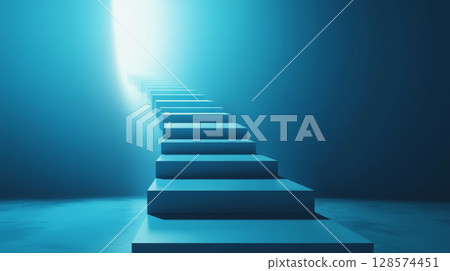 Glowing Staircase Leading into Light, Symbolizing Progress and Future 128574451