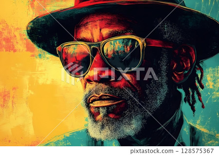 poster celebrating jamaican independence with vintage reggae theme in flat style 128575367