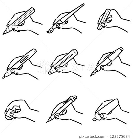 vector set of hand writing 128575684