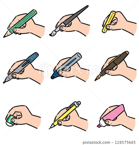 vector set of hand writing 128575685