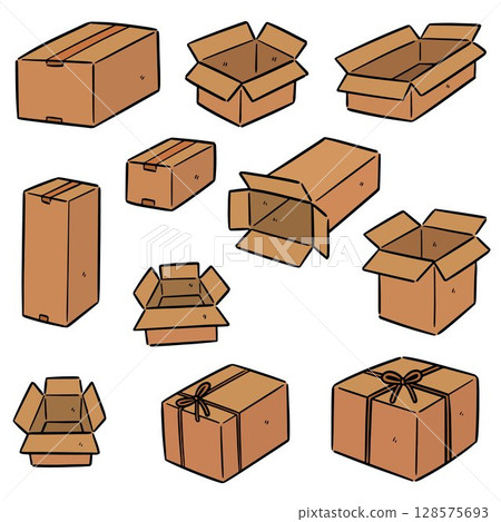 vector set of box 128575693