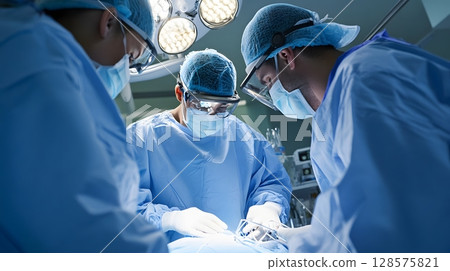 Surgeon guided by AR overlay during minimally invasive procedure 128575821