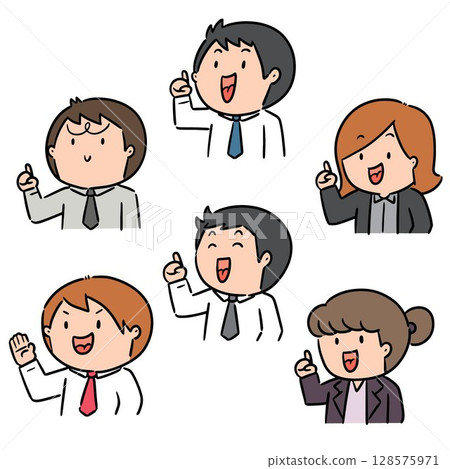 vector set of office worker 128575971