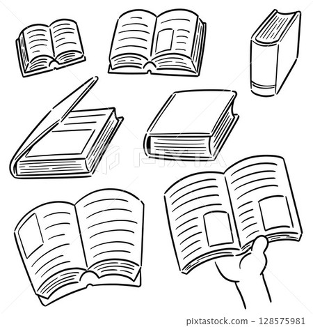 vector set of book 128575981