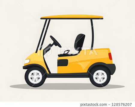 flat golf cart vector with minimal features clipart 128576207