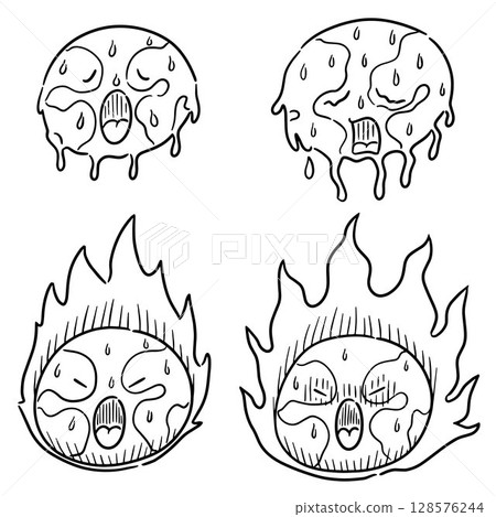 vector set of global warming 128576244