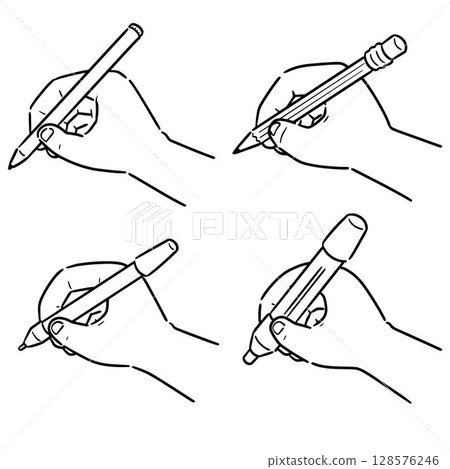vector set of hand writing with pencil, pen, marker vector set of hand writing with pencil, pen, marker 128576246