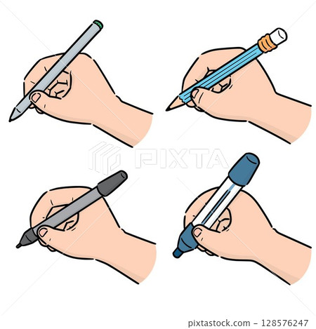 vector set of hand writing with pencil, pen, marker 128576247