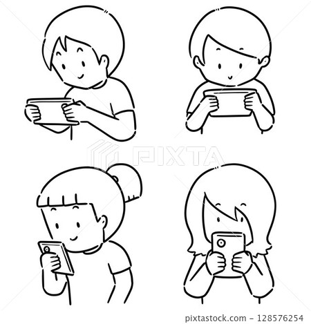 vector set of people using smartphone 128576254
