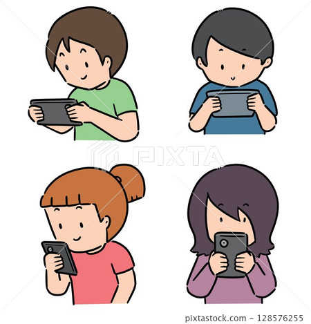 vector set of people using smartphone 128576255