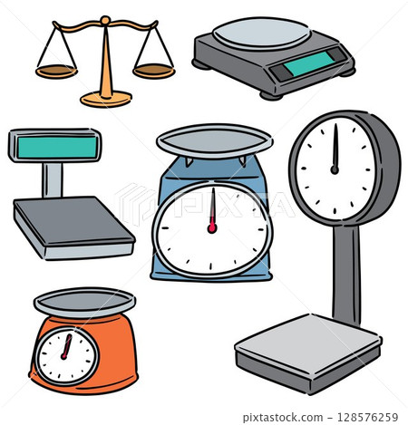 vector set of weighing machine 128576259