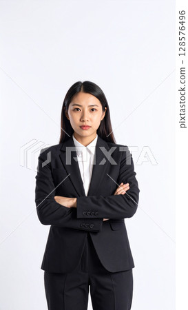 Businesswoman with her arms crossed (AI-generated image) 128576496