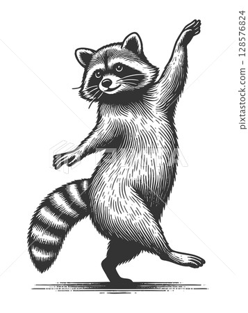Dancing Raccoon vector illustration Dancing Raccoon vector illustration 128576824
