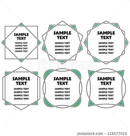 Simple and gentle frame set Decoration Decorative frame Green 128577028