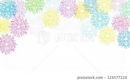 AI Image: Colorful fireworks background material 128577228