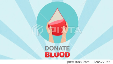 Image of donate blood text over white lines on blue background Image of donate blood text over white lines on blue background 128577936