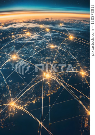 smart global transport network connecting continents, 128578012