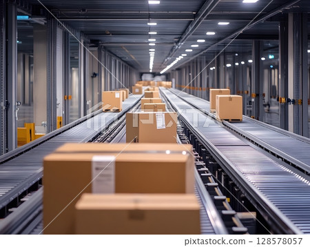 smart parcel flow from customer to destination, 128578057