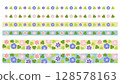 Pop morning glory masking tape style decorative border 128578163