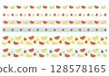 Pop watermelon masking tape style decorative border 128578165
