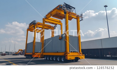 port logistics system handling international cargo, port logistics system handling international cargo, 128578232