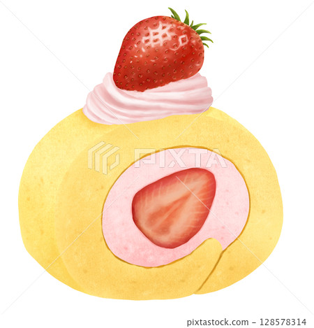 整個草莓捲蛋糕 整個草莓捲蛋糕 128578314