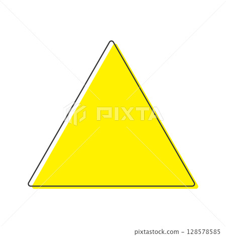 黃色三角線圖示 - 簡單時尚的框架和裝飾，向上，向上，危險圖像素材 128578585