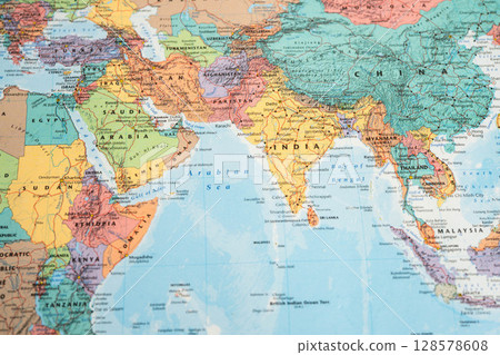 Bangkok, Thailand July 1, 2025 Australia map in world map paper. 128578608