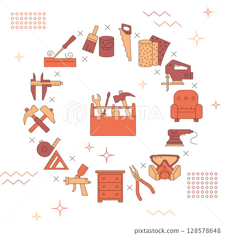 Repair tools and equipment poster 128578648