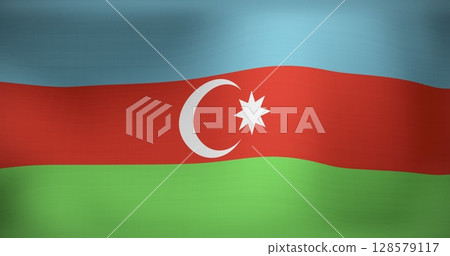Image of waving flag of azerbaijan 128579117