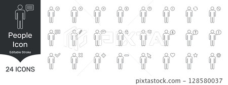 People Interaction And Communication Icon Set. User Engagement, Feedback, And Security Outline Symbol Collection. Editable Stroke. Isolated Vector Illustration People Interaction And Communication Icon Set. User Engagement, Feedback, And Security Outline Symbol Collection. Editable Stroke. Isolated Vector Illustration 128580037