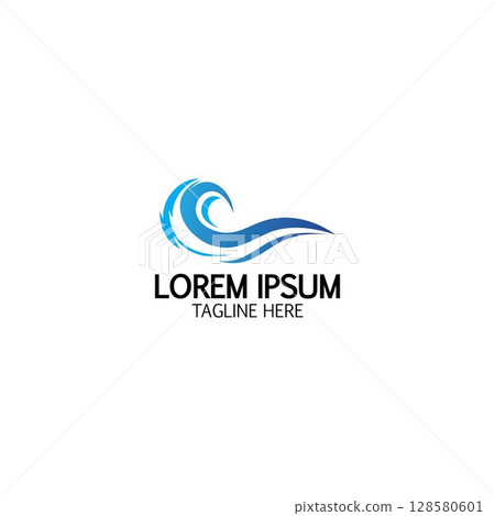Water wave icon vector 128580601