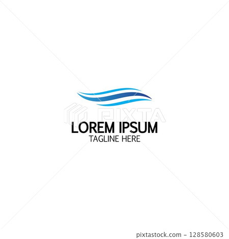 Water wave icon vector 128580603