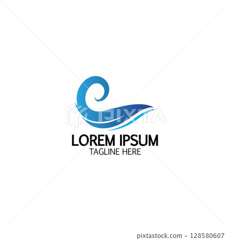 Water wave icon vector Water wave icon vector 128580607