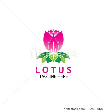 Vector lotus flowers design for spa, yoga class, hotel and resort Vector lotus flowers design for spa, yoga class, hotel and resort 128580683