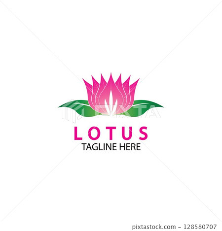 Vector lotus flowers design for spa, yoga class, hotel and resort 128580707