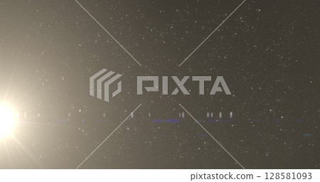 Image of glowing spots of lights over dark background 128581093