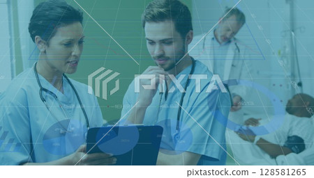 Image of data processing over diverse group of doctors 128581265