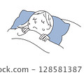 Illustration of a sleeping woman 128581387