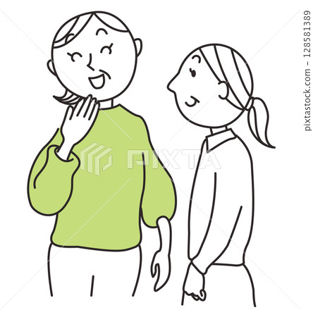 老年婦女正在聊天 老年婦女正在聊天 128581389